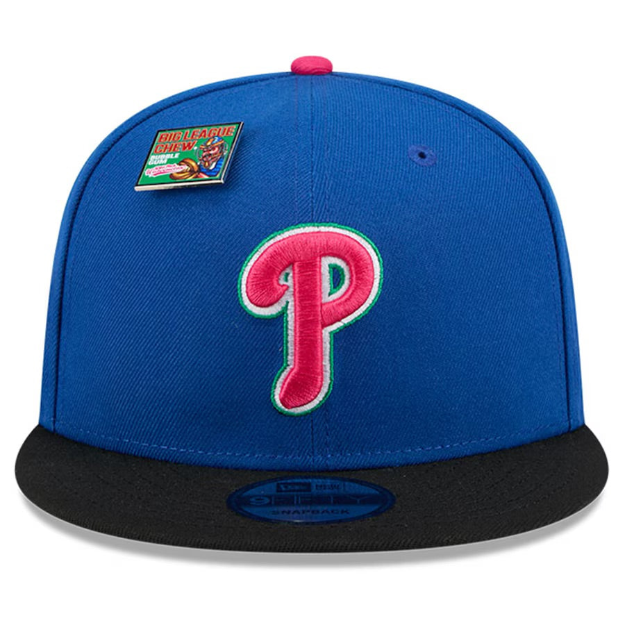 Men's Philadelphia Phillies New Era Royal/Black Watermelon Big League Chew Flavor Pack 9FIFTY Snapback Hat