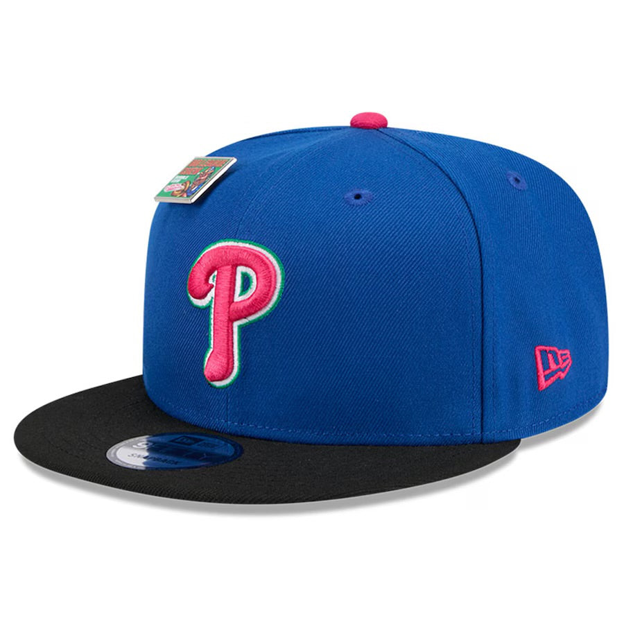 Men's Philadelphia Phillies New Era Royal/Black Watermelon Big League Chew Flavor Pack 9FIFTY Snapback Hat