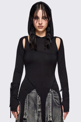 Klyx Cut-Out Hooded Top