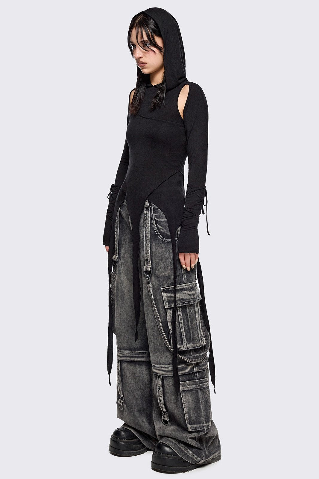 Klyx Cut-Out Hooded Top