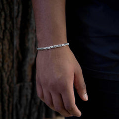 5mm Cuban Chain + Bracelet Bundle - White Gold