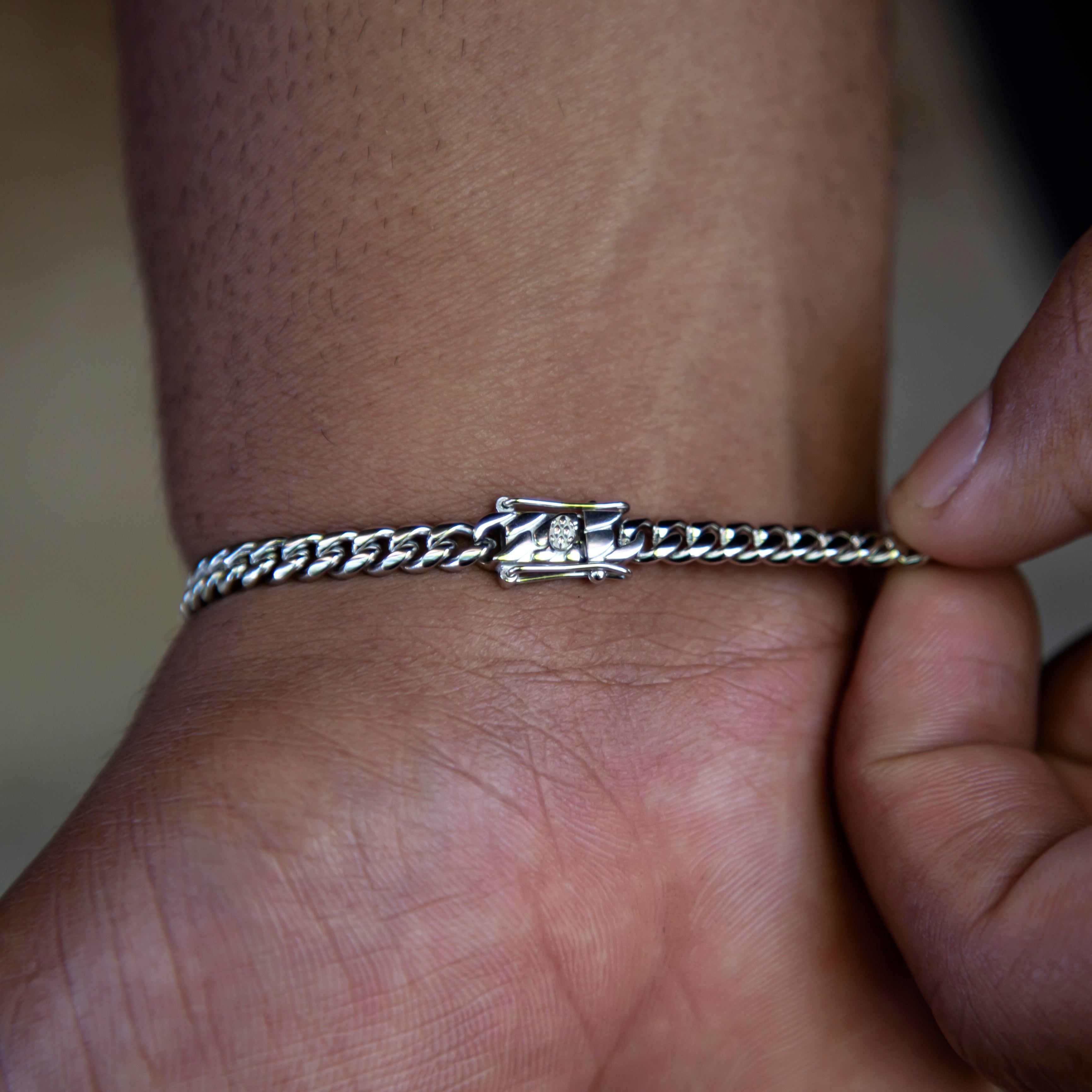 5mm Cuban Chain + Bracelet Bundle - White Gold