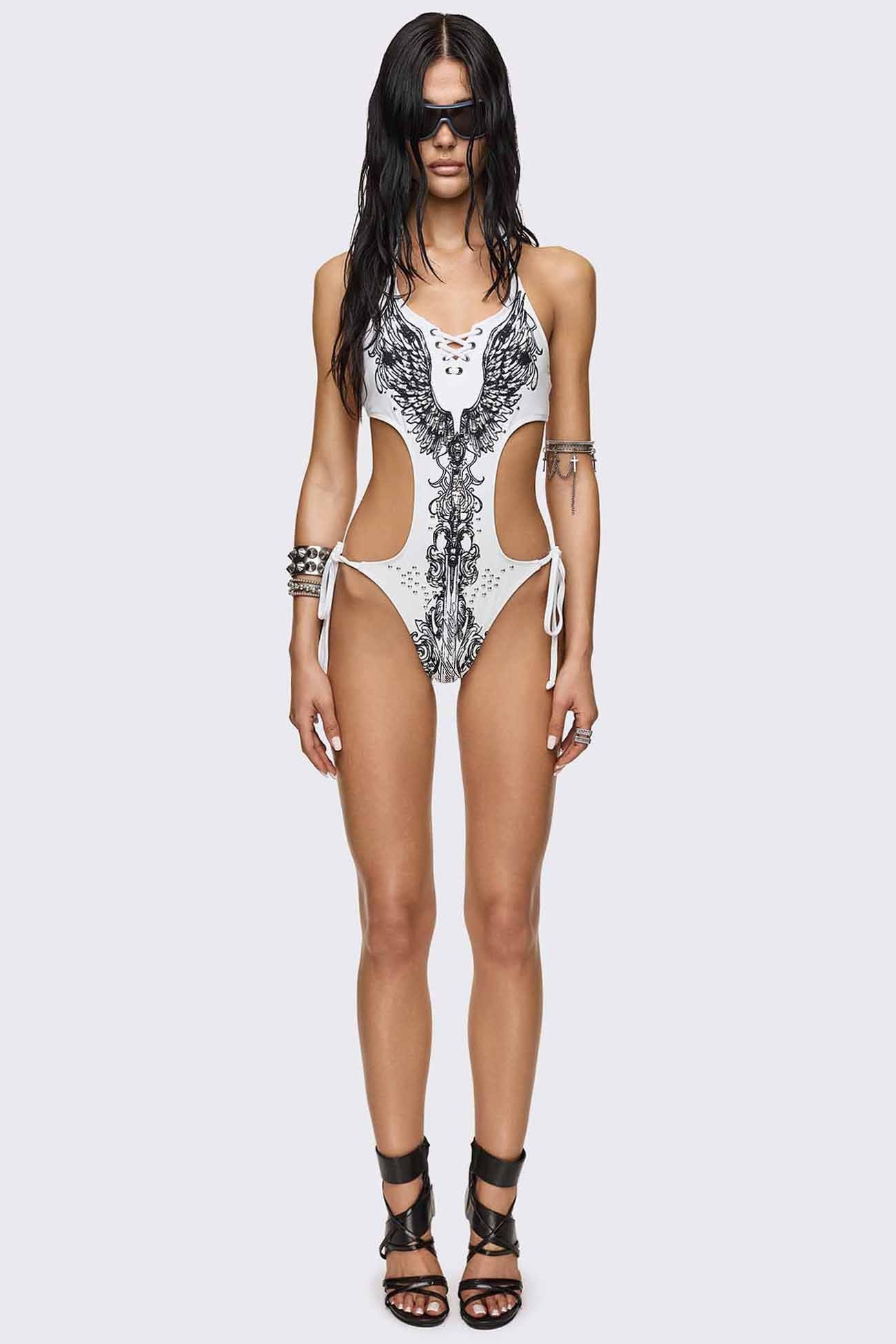 Deadly Bodies Graphic Studded Monokini