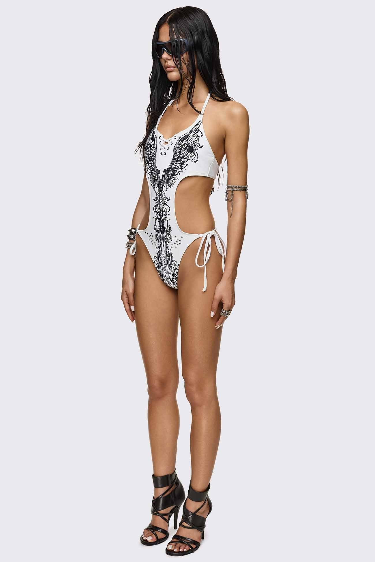 Deadly Bodies Graphic Studded Monokini