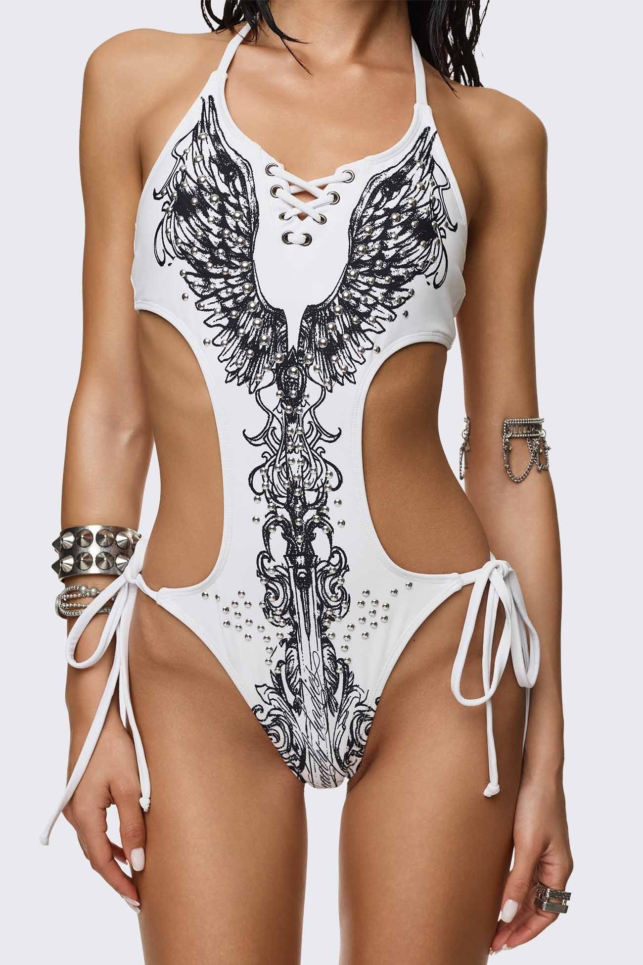 Deadly Bodies Graphic Studded Monokini