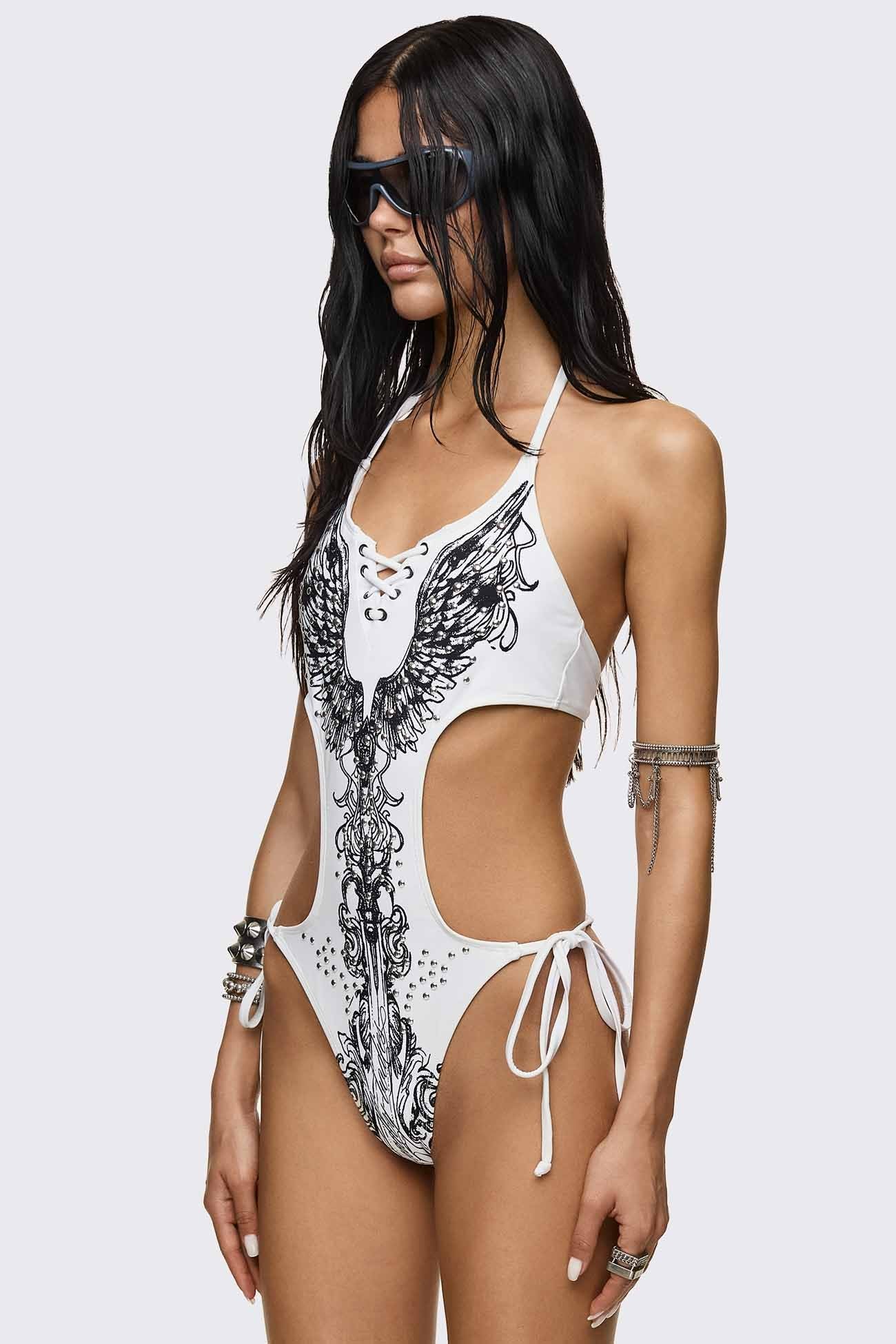 Deadly Bodies Graphic Studded Monokini
