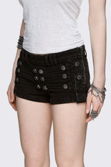 Hilda Military Mini Denim Shorts