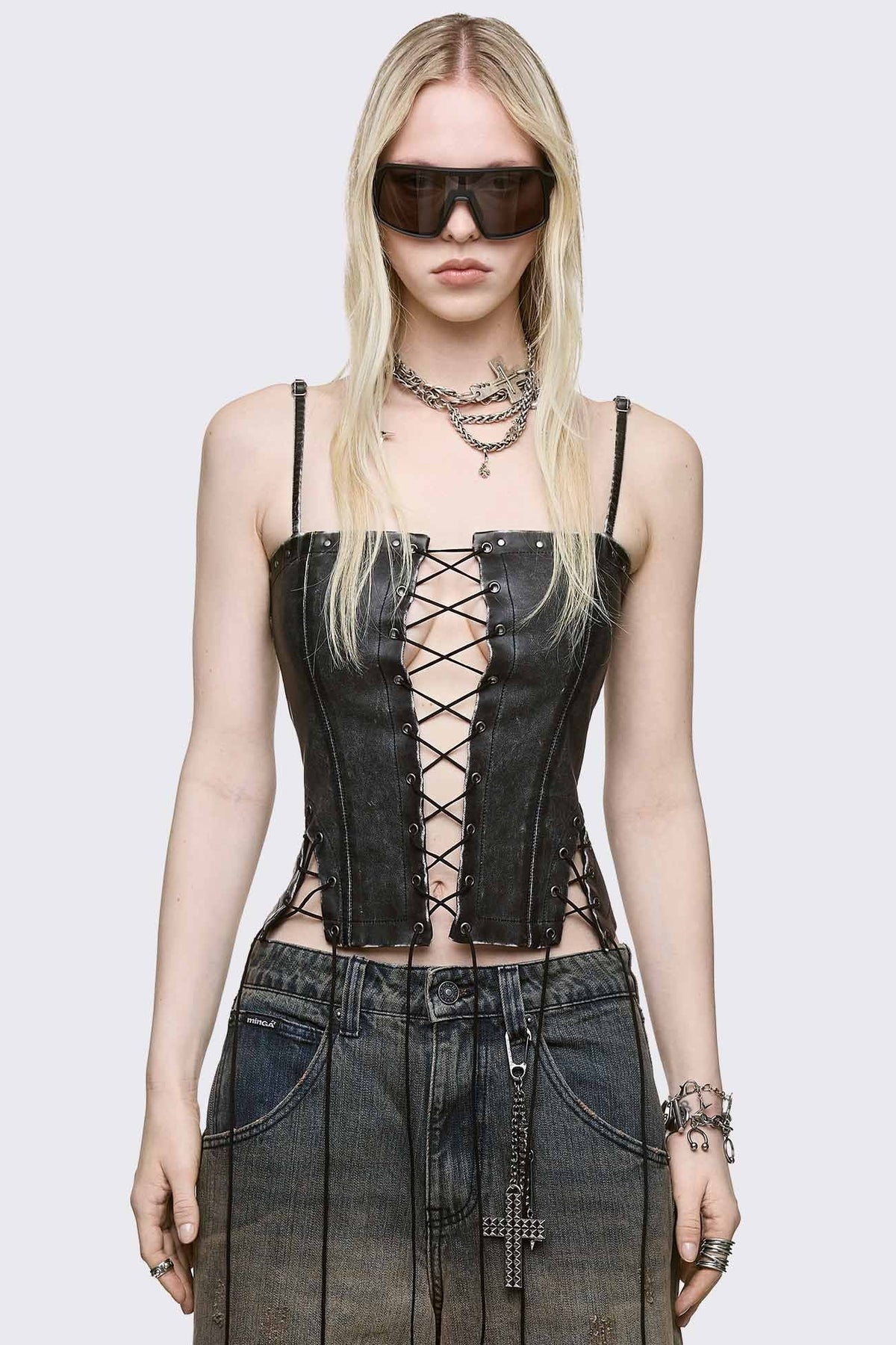 Jessie Vegan Leather Corset Top