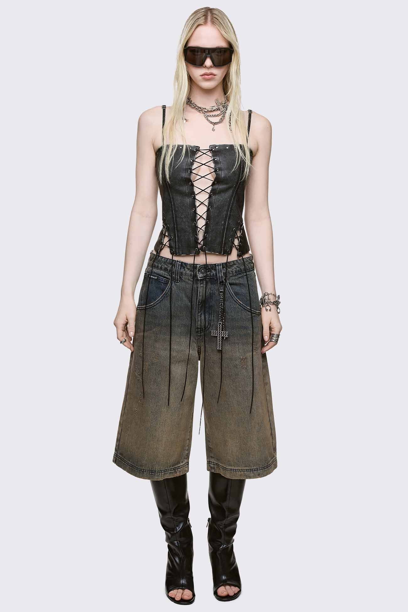 Jessie Vegan Leather Corset Top