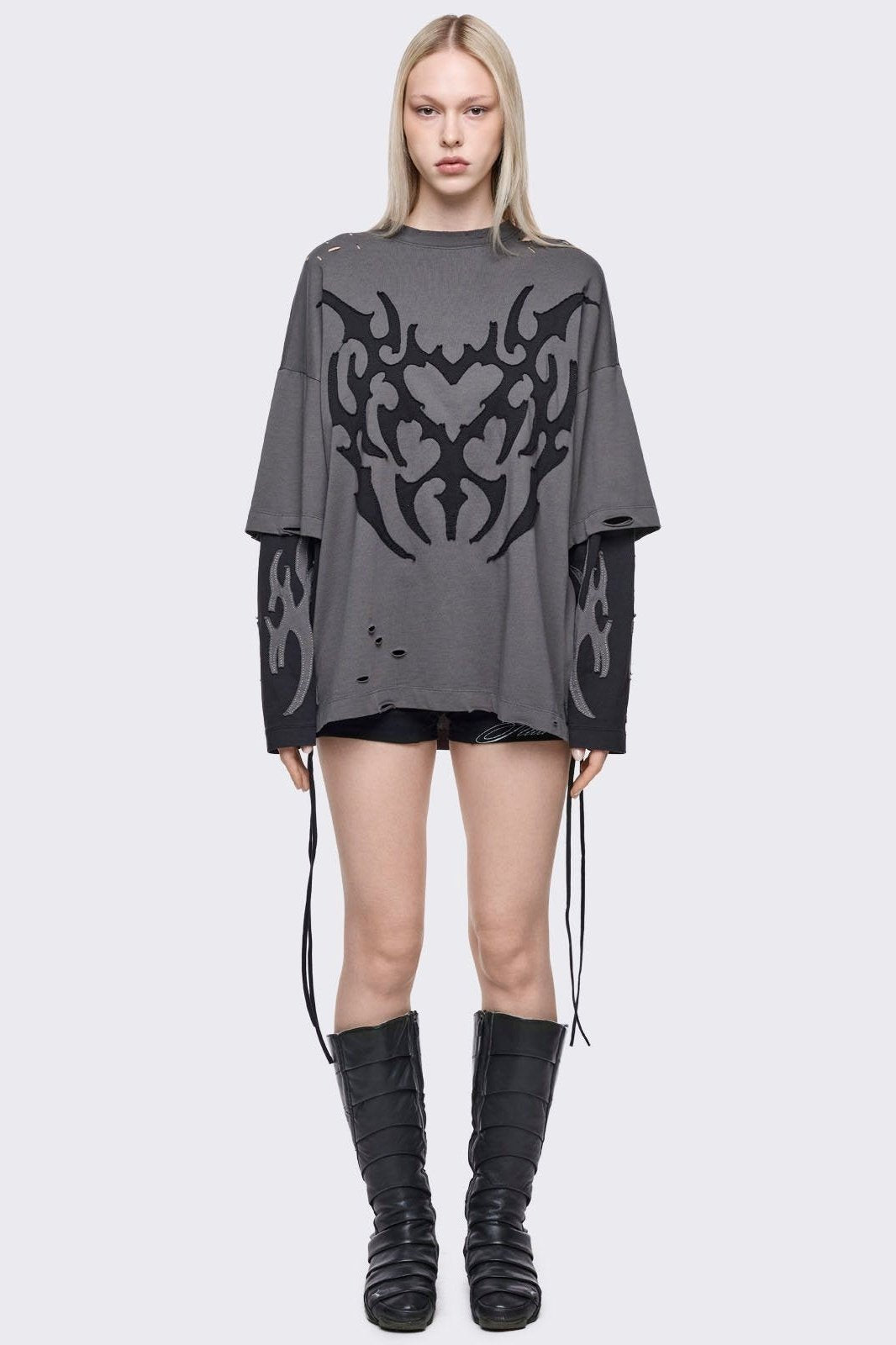 Luvx Grey Layered T-Shirt