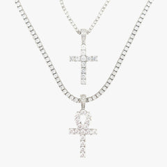 Cross Set in White Gold