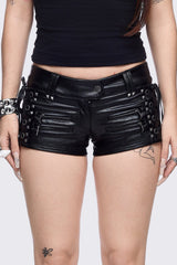 Savage Mini Vegan Leather Shorts