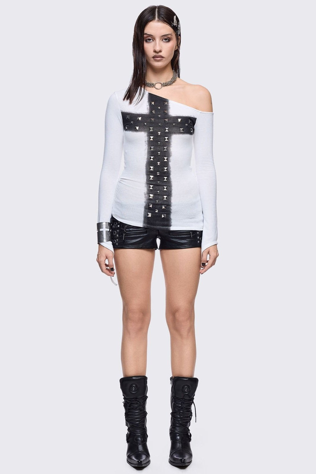 Savage Mini Vegan Leather Shorts