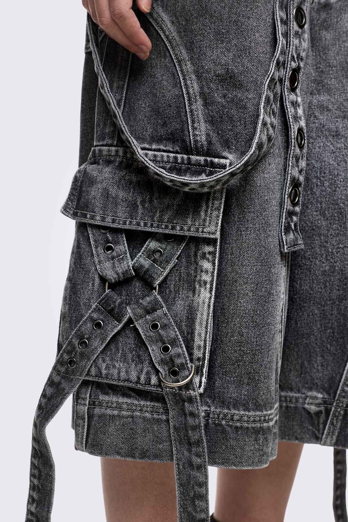 Trek Grey Washed Cargo Jorts