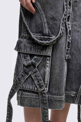 Trek Grey Washed Cargo Jorts