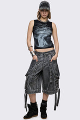 Trek Grey Washed Cargo Jorts
