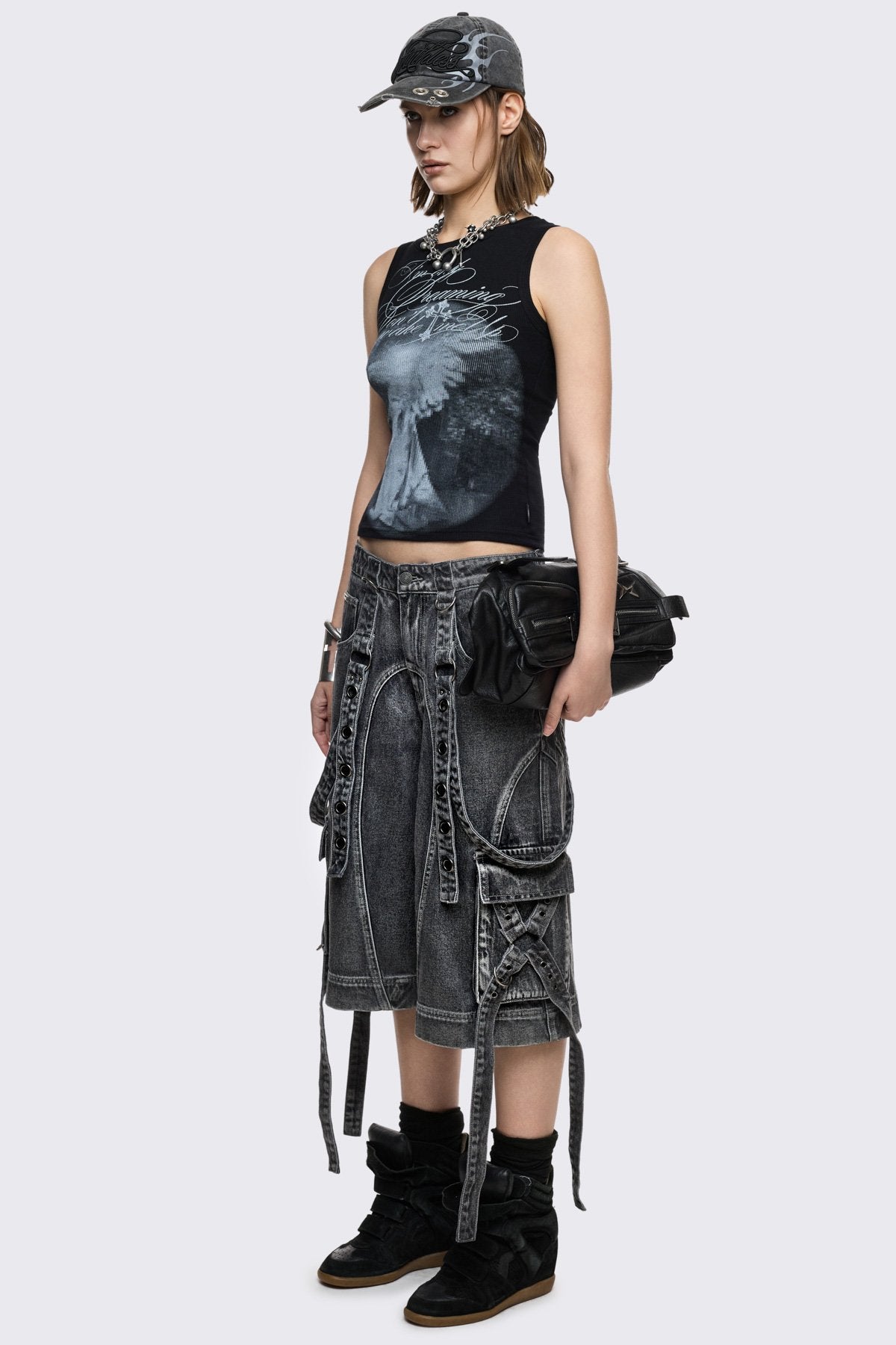 Trek Grey Washed Cargo Jorts